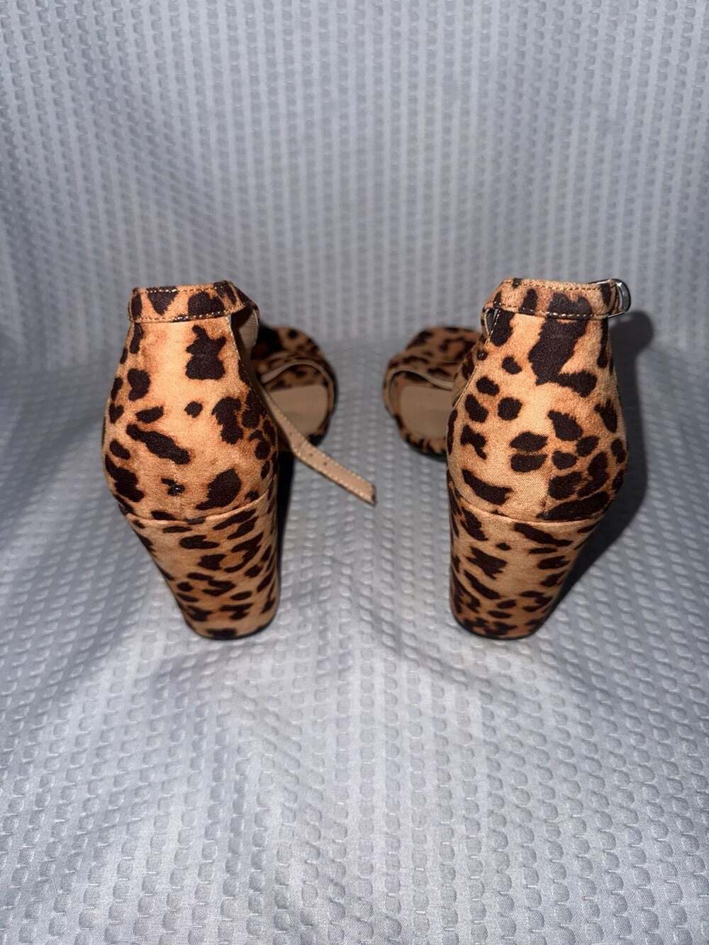 A New Day Ema Women's Leopard Print Ankle Strap Block Heel Sandals - Picture 3 of 4